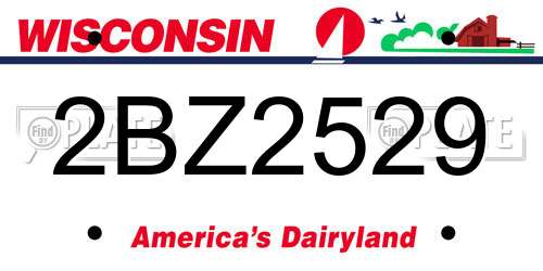 2BZ2529 Wisconsin License Plate