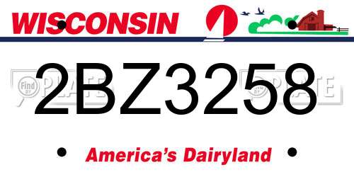 2BZ3258 Wisconsin License Plate