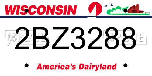 2BZ3288 Wisconsin License Plate