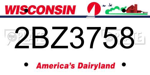 2BZ3758 Wisconsin License Plate