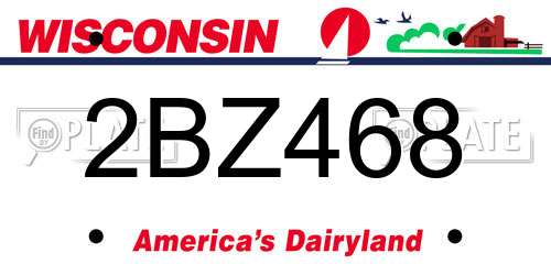 2BZ468 Wisconsin License Plate