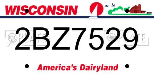 2BZ7529 Wisconsin License Plate