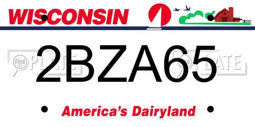 2BZA65 Wisconsin License Plate