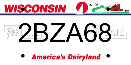 2BZA68 Wisconsin License Plate