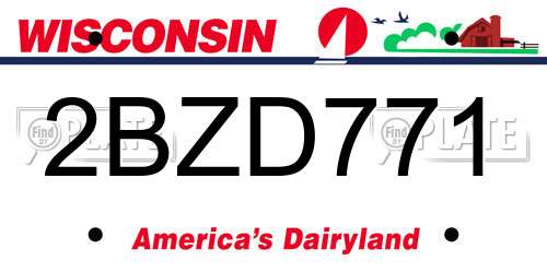 2BZD771 Wisconsin License Plate