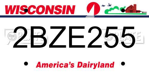 2BZE255 Wisconsin License Plate