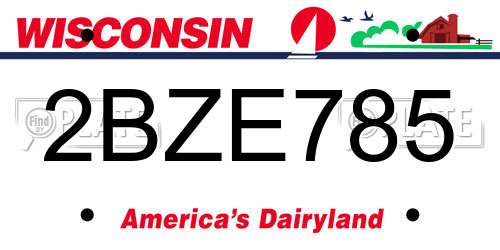 2BZE785 Wisconsin License Plate