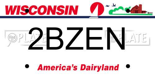 2BZEN Wisconsin License Plate