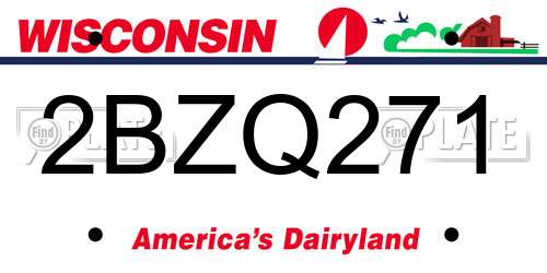 2BZQ271 Wisconsin License Plate