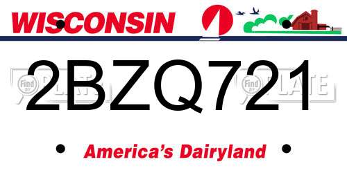 2BZQ721 Wisconsin License Plate
