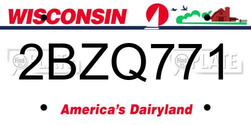2BZQ771 Wisconsin License Plate