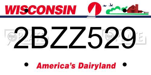 2BZZ529 Wisconsin License Plate