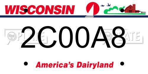 2C00A8 Wisconsin License Plate