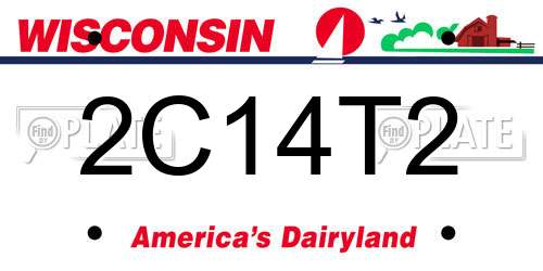 2C14T2 Wisconsin License Plate