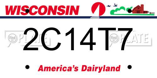 2C14T7 Wisconsin License Plate