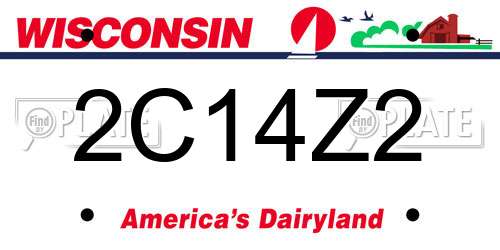 2C14Z2 Wisconsin License Plate