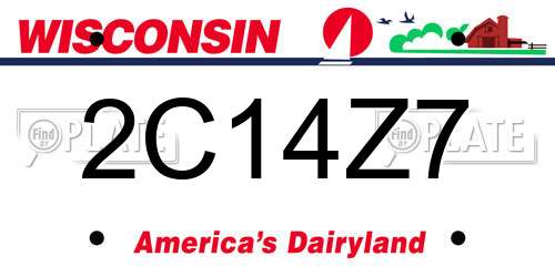 2C14Z7 Wisconsin License Plate