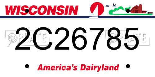 2C26785 Wisconsin License Plate