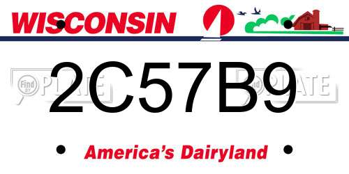 2C57B9 Wisconsin License Plate