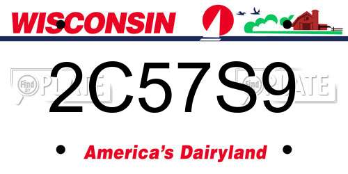 2C57S9 Wisconsin License Plate