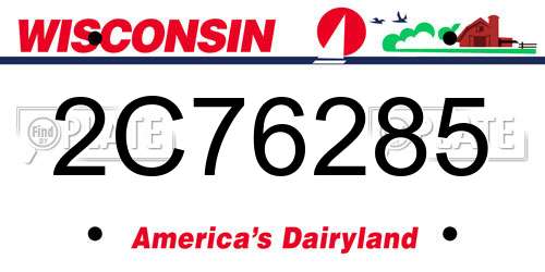 2C76285 Wisconsin License Plate
