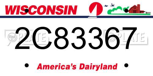 2C83367 Wisconsin License Plate