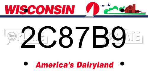 2C87B9 Wisconsin License Plate