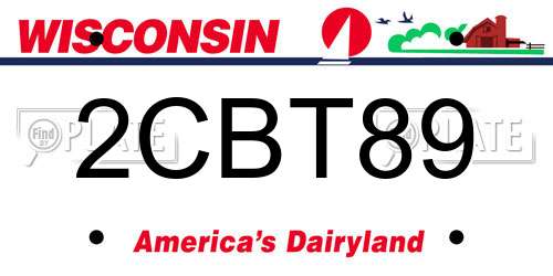 2CBT89 Wisconsin License Plate