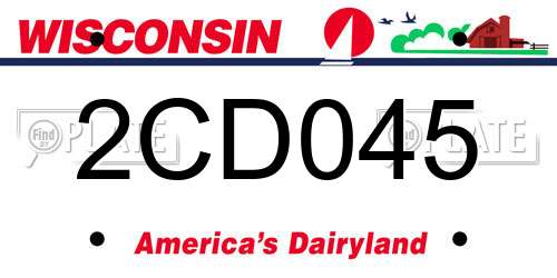 2CD045 Wisconsin License Plate
