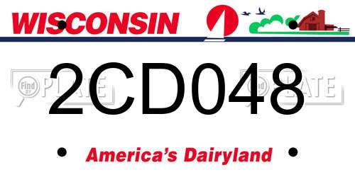 2CD048 Wisconsin License Plate