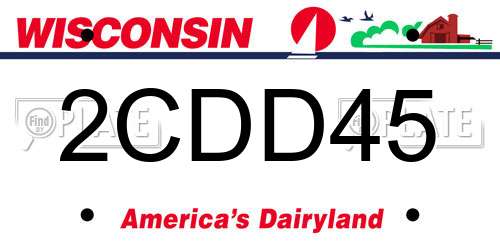 2CDD45 Wisconsin License Plate