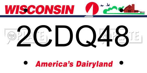 2CDQ48 Wisconsin License Plate