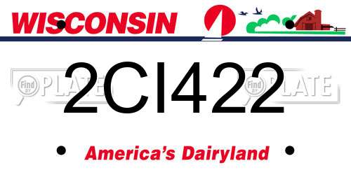 2CI422 Wisconsin License Plate