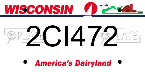 2CI472 Wisconsin License Plate