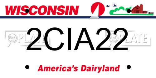 2CIA22 Wisconsin License Plate