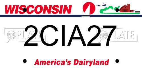 2CIA27 Wisconsin License Plate