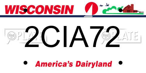 2CIA72 Wisconsin License Plate