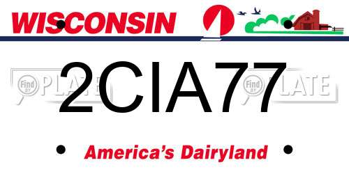 2CIA77 Wisconsin License Plate