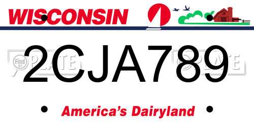 2CJA789 Wisconsin License Plate
