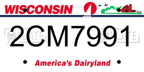 2CM7991 Wisconsin License Plate