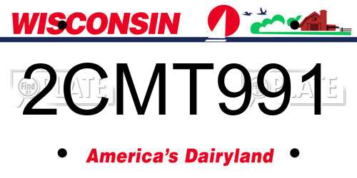 2CMT991 Wisconsin License Plate