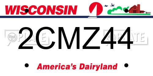 2CMZ44 Wisconsin License Plate