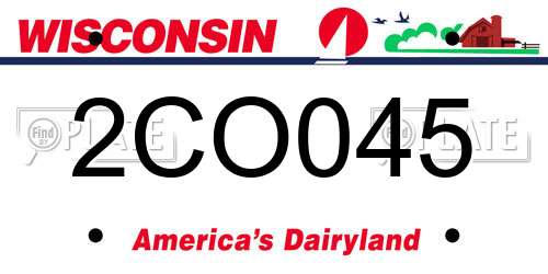 2CO045 Wisconsin License Plate