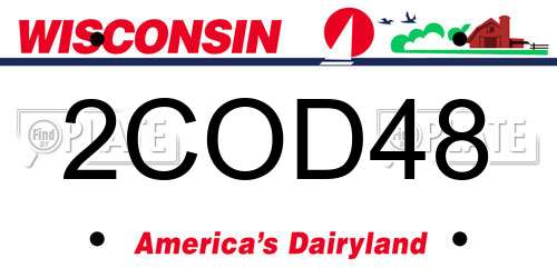 2COD48 Wisconsin License Plate