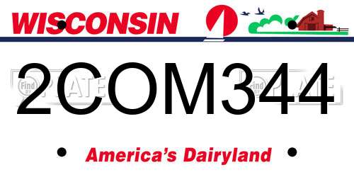 2COM344 Wisconsin License Plate