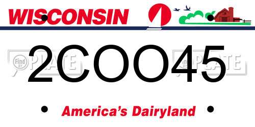 2COO45 Wisconsin License Plate