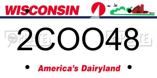 2COO48 Wisconsin License Plate