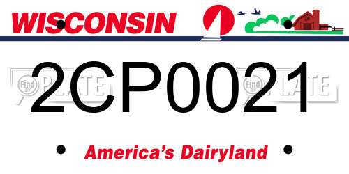 2CP0021 Wisconsin License Plate