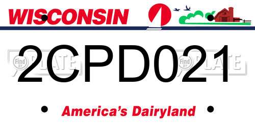 2CPD021 Wisconsin License Plate