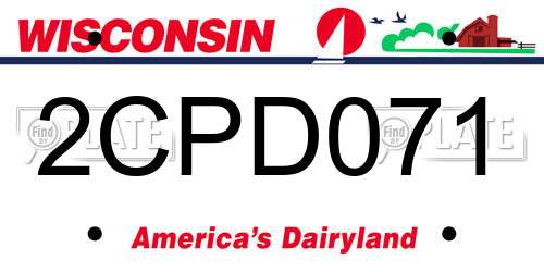 2CPD071 Wisconsin License Plate